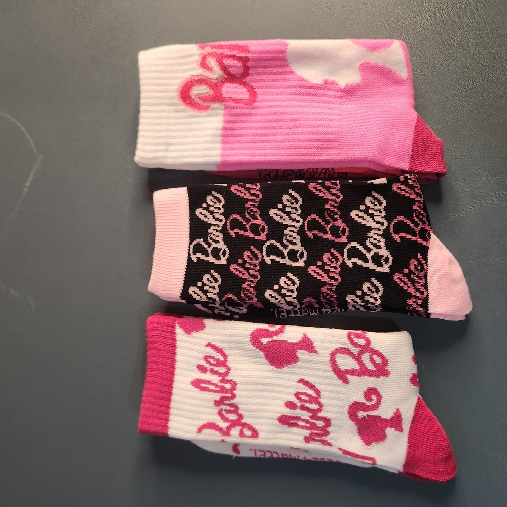 Barbie Women's Socks Set - Pink, Black, White